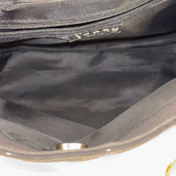 Sunny Hawaii Bamboo Handles Black Palm Trees Snap Closure Purse Handbag - Picture 13 of 16